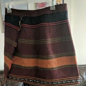 Loft Wool Striped Skirt